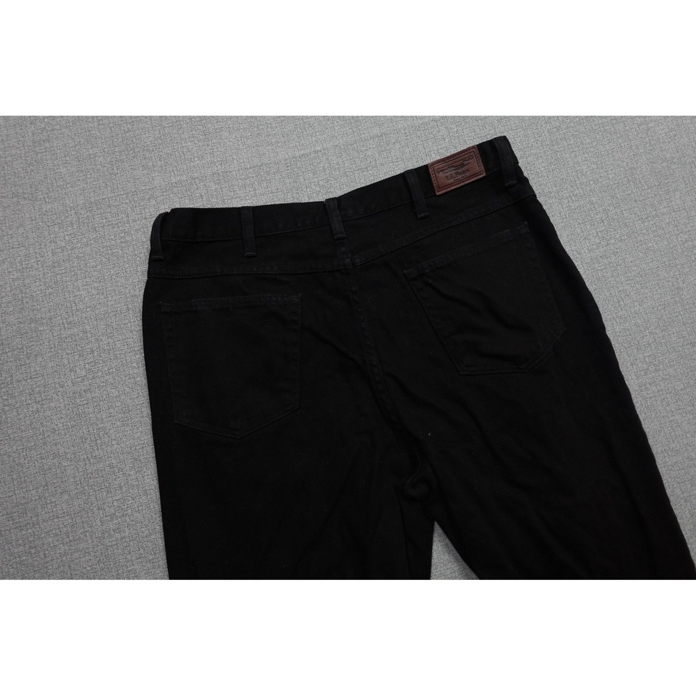 L.L. Bean Jeans Mens 35x34 Black Dark Wash Denim Classic Fit Straight Leg Heavy
